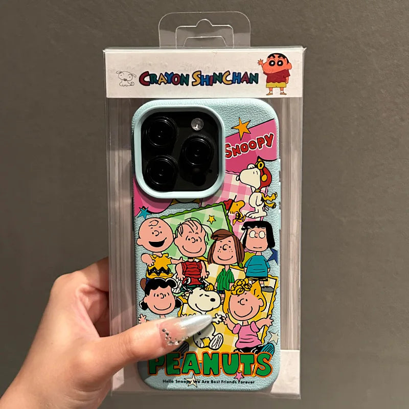 Kawaii Snoopy Phone Case for IPhone 11 12 13 14 15 16 Pro Max XR XSMAX 7 8 Plus Mini Lovely Y2K Cartoon Glitter Cover