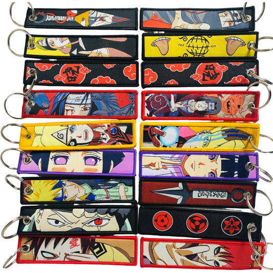 Keychains Embroidered Anime Key Tags Unique Manga Key Ring Holder Car Backpack  Key Fob Chaveiro Jewelry Accessories Gifts