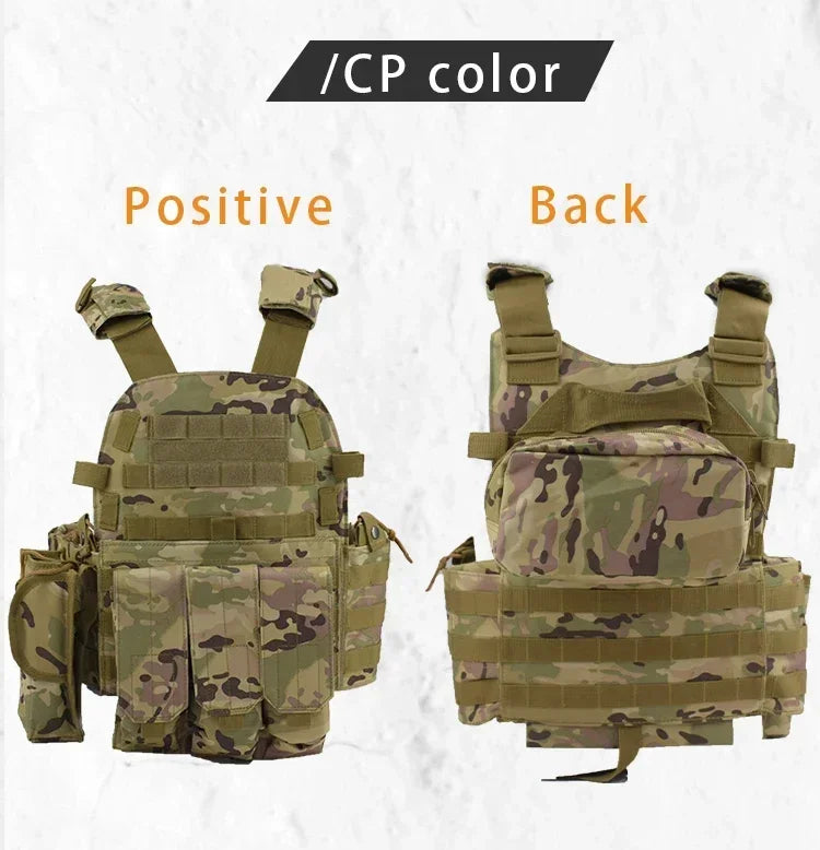 6094 Military Tactical Vest Body Armor Combat Army CS Gear Hunting Plate Carrier Airsoft Accessories Wargame Pouch Molle Vest