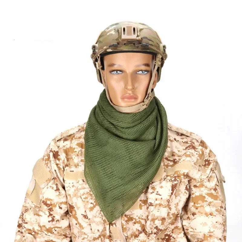 Tactical Mesh Breathbale Scarf Sniper Face Veil Camo Airsoft Hunting Cycling Hiking Neckerchief Mask Camouflage Outdoor Scarf