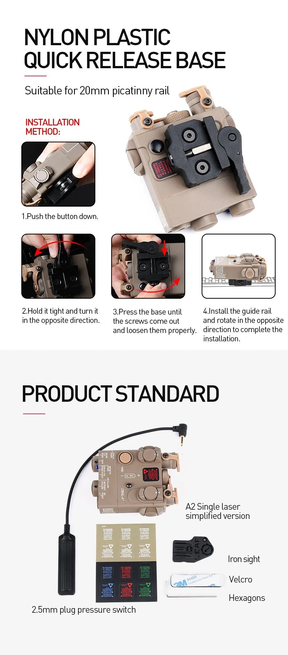 WADSN Tactical DBAL Red Dot Indicator Dbal A2 Green Pointer Singal Laser Airsoft DBAL-A2 Hunting Scout Light Fit 20mm Rail