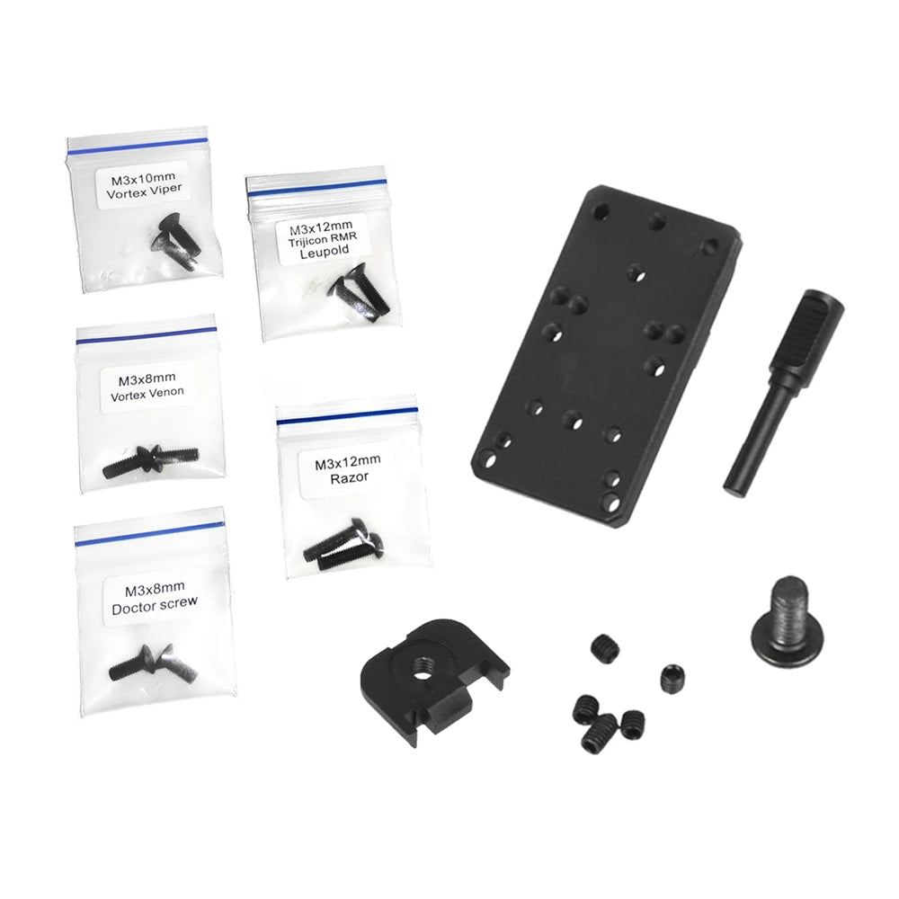 Tactical 507C Holosan Solar Power Red Dot Sight Mini Reflex with 20mm Glock Rex Mount Rail for Outdoor Pistol Hunting