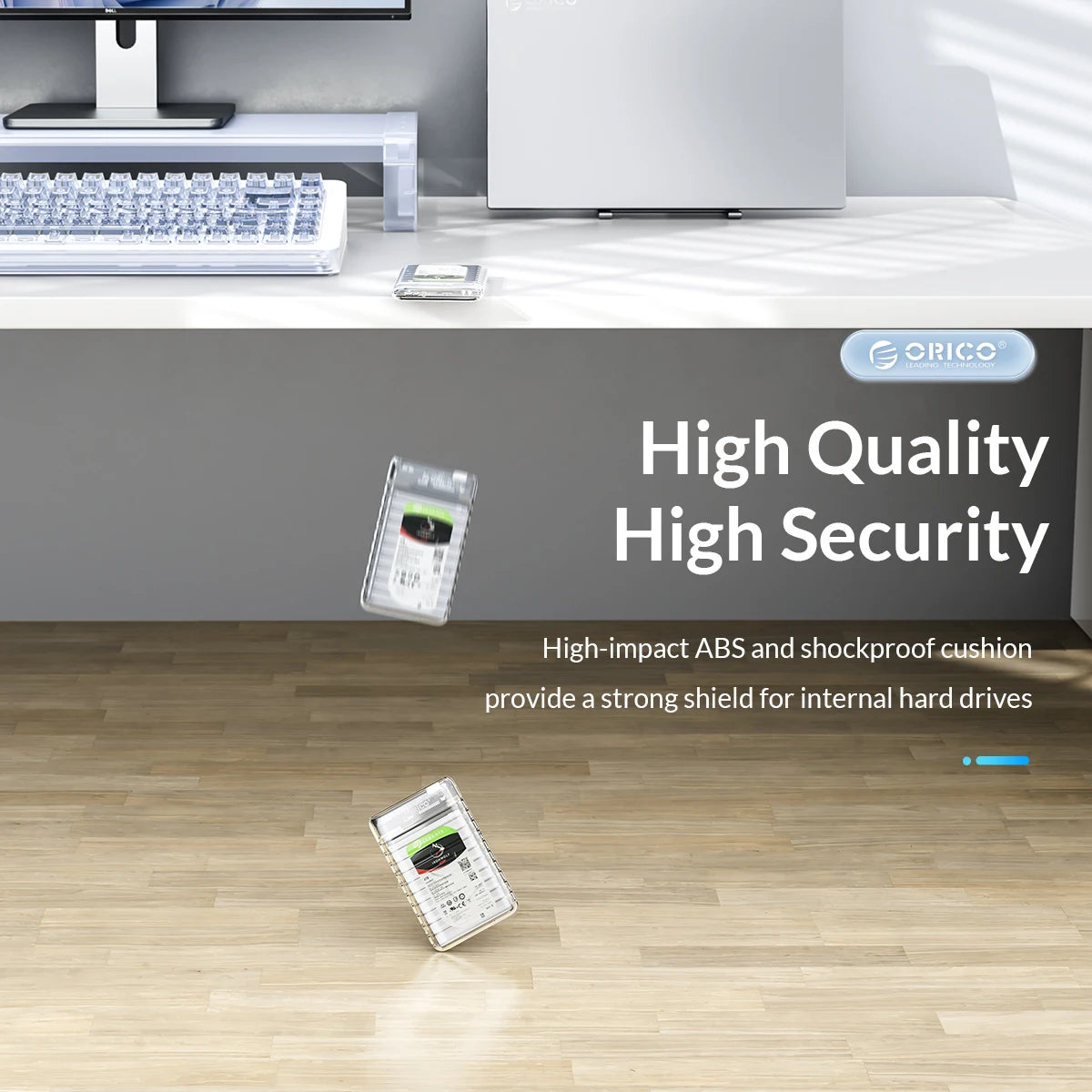 ORICO 2.5'' Transparent HDD Case SATA to USB 3.1 Gen2 10Gbps External Hard Drive Case HDD Enclosure SSD Disk Case Support UASP