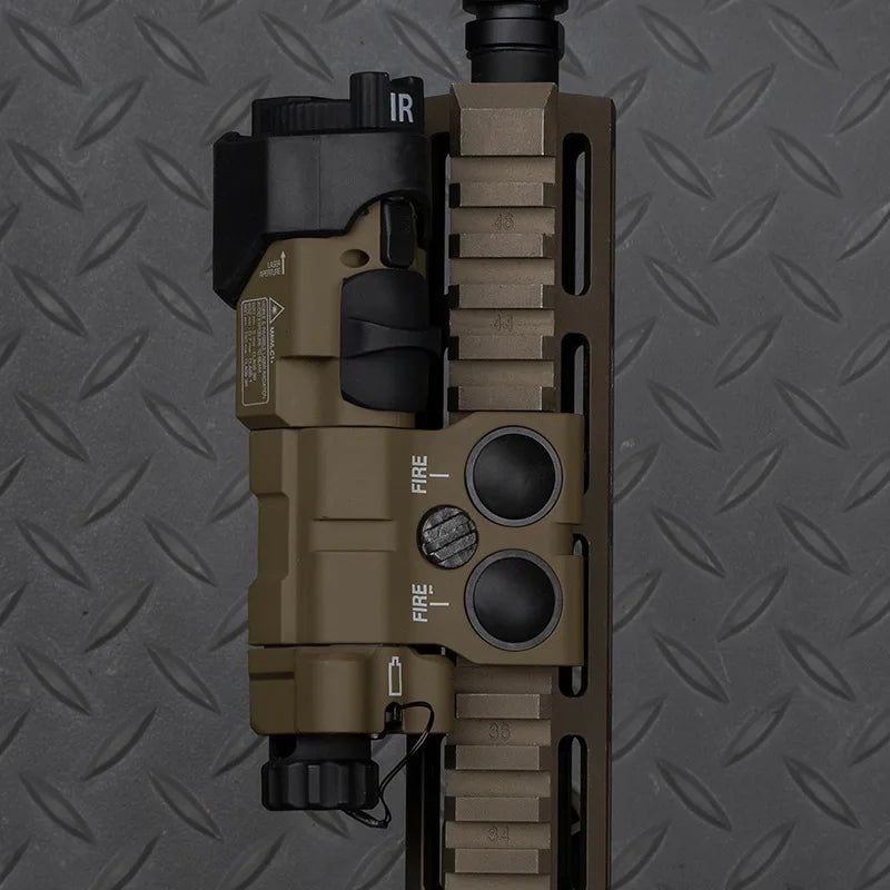 Tactical Flashlight With Red Laser, Airsoft Aiming Hunting Weapon Light IR Illumination with Dual Function Pressure Switch