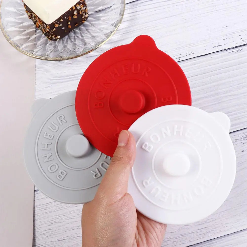 Mugs Lid With Convex Handle Silicone Glass Cup Cover Dustproof Heat-Resistant Cup Lid Universal Round Mug Sealed Cap Pantry