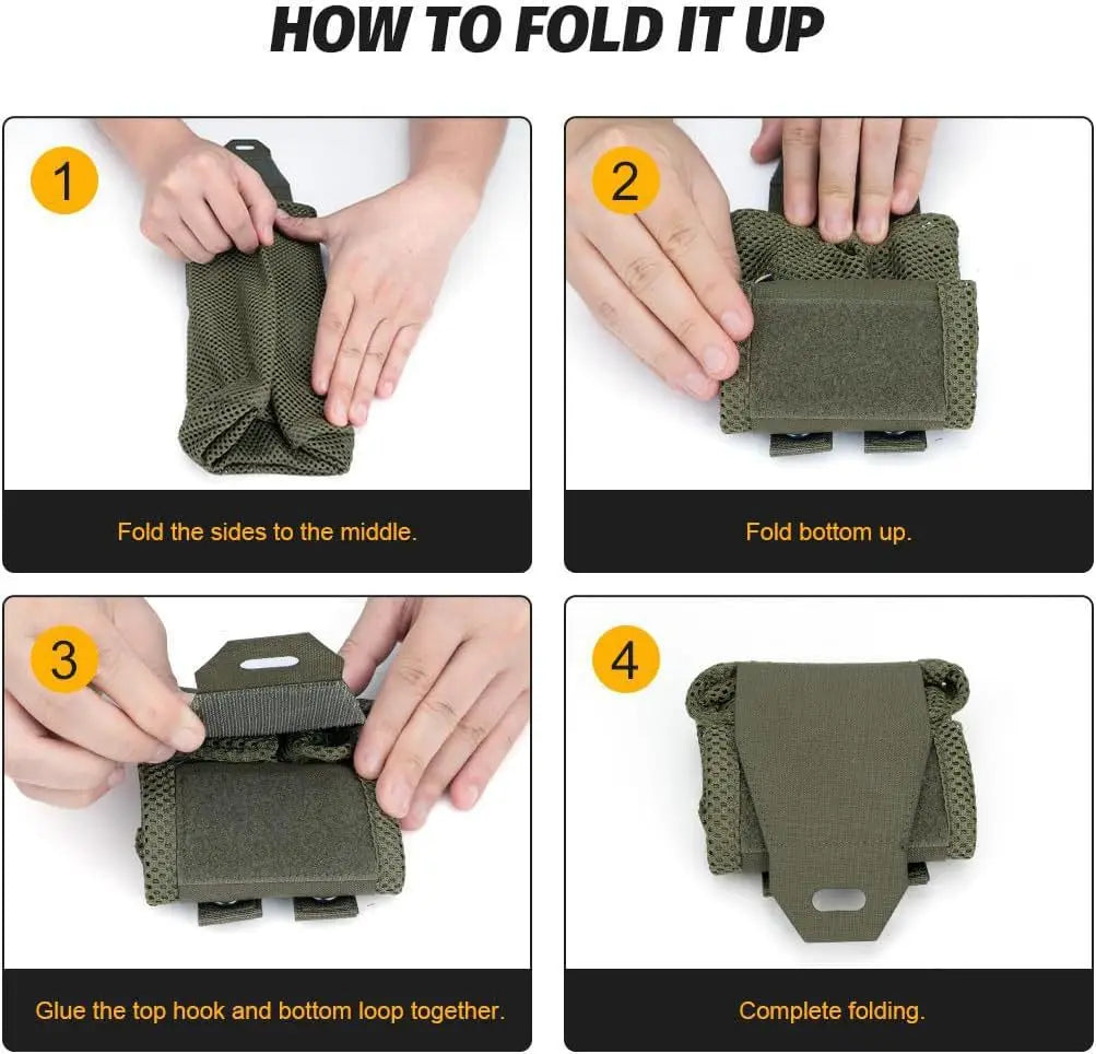 Tactical Drop Pouch Mag Mesh Dump Bag Molle Folding Storage Pack for Magazine Recycling Camping Medical Kit Hunting Equipment