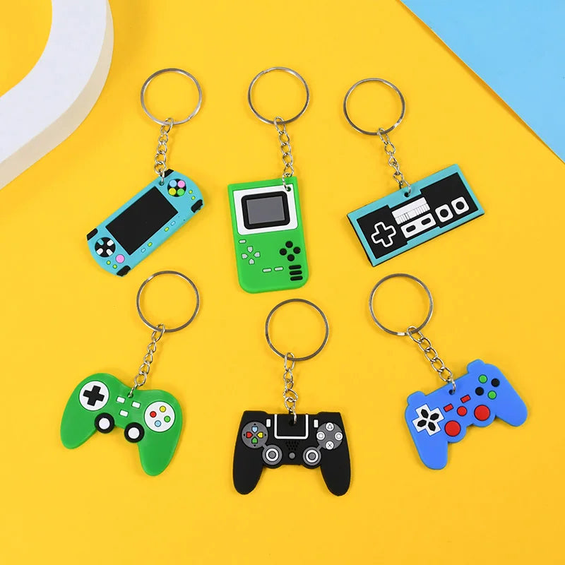 6/12/24Pcs Video Game Machine PVC Keychains Kids Birthday Party Favors Gift for Guest Goodie Pinata Fillers Backpack Pendant Toy