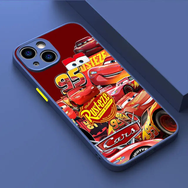 Lightning McQueen Car Phone Case for iPhone 16 Pro 11 12 Mini 13 14 Pro 15 Pro Max 7 8 Plus XS Soft Edge Matte Shell