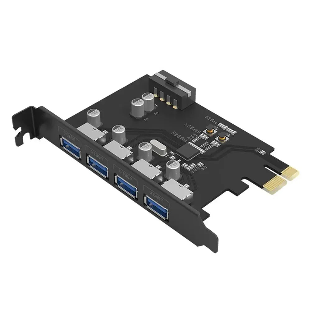 ORICO SuperSpeed 4 Port USB 3.0 PCI-E Express Card PCIE to 5Gbps 4 Port USB 3.0 PCI Express Expansion Card Adapter for Computer