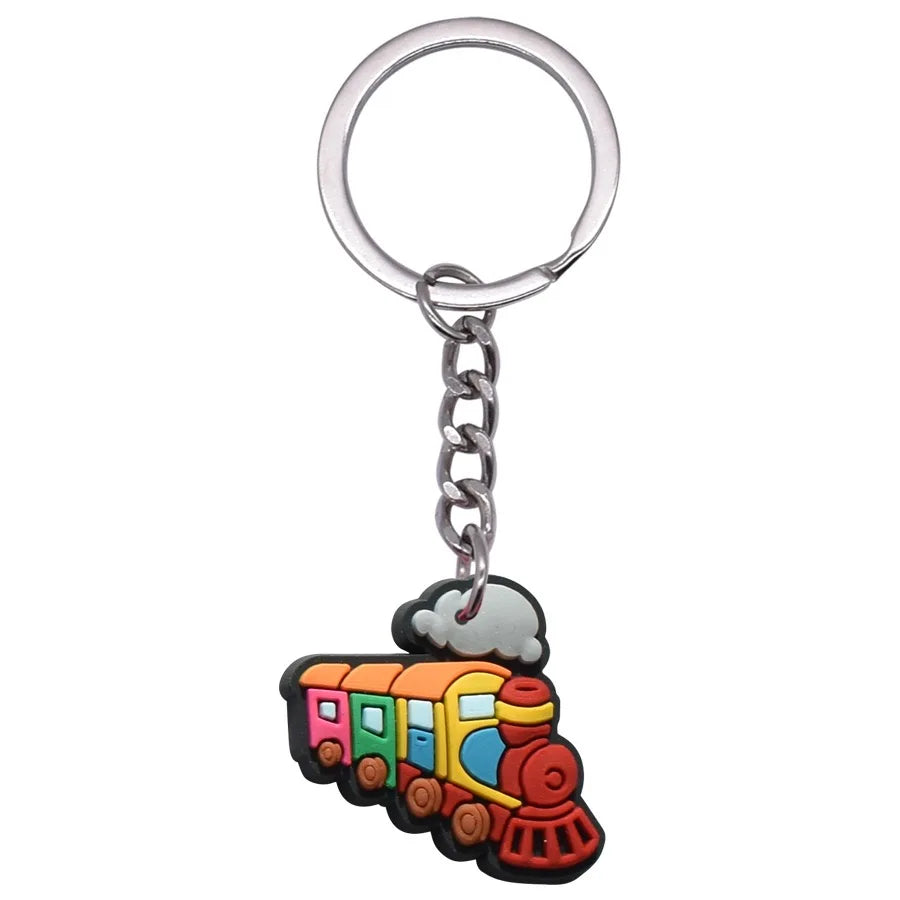 1PCS Keychain Train Cartoon Cute Keyring fit Car Key Accessories Woman Children Birthday Souvenir Friends Party Gifts