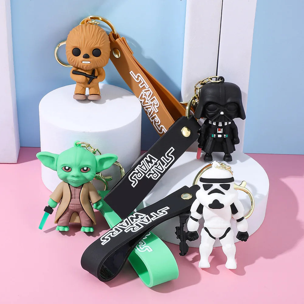 Star Wars Keychain Master Yoda Keyring for Backpack Schoolbag Decor Keyholder Trinket Kids Toys Gifts Accessories
