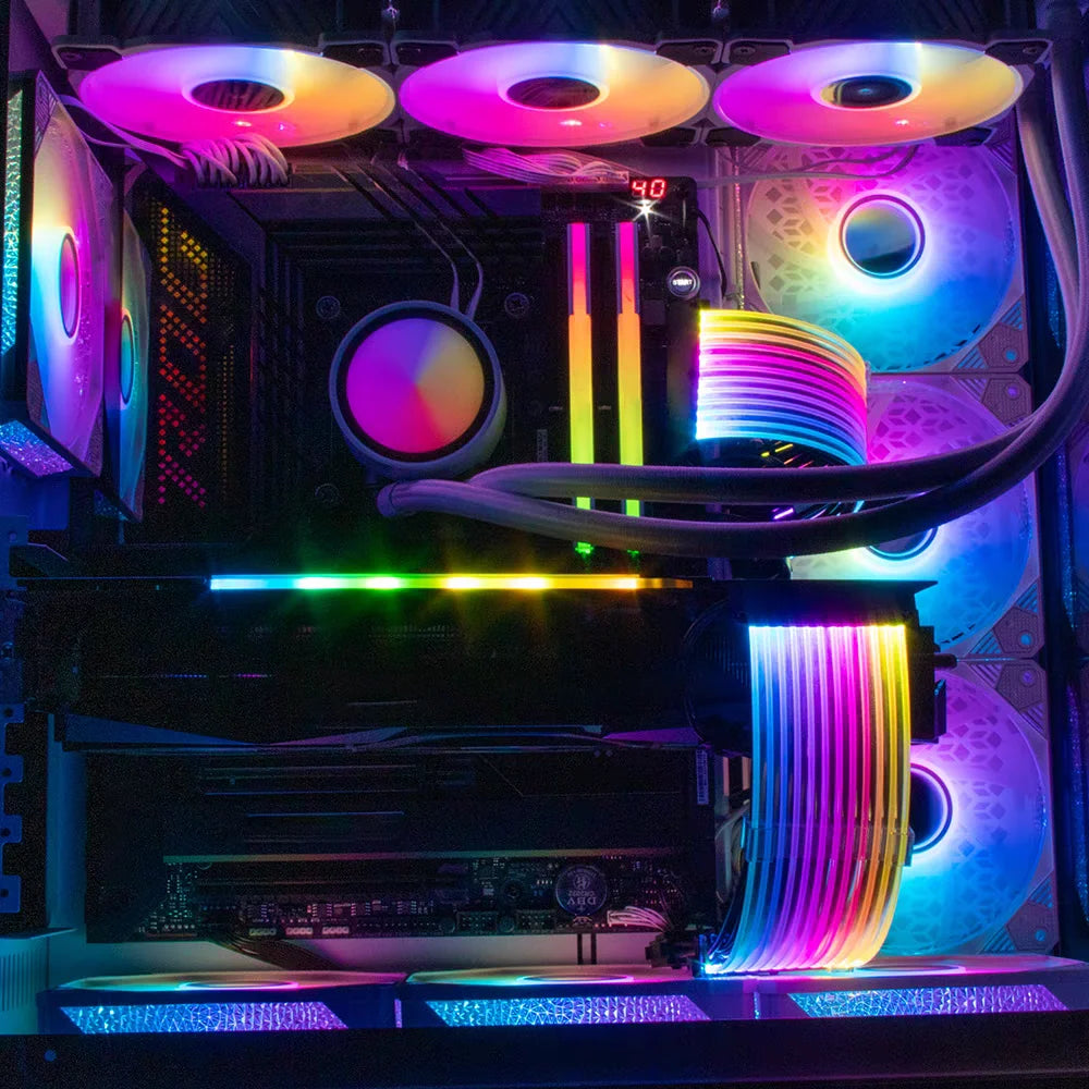 ARGB Sync Board for PC Power Supplies 24-pin GPU Graphics Cards 8-pin Cables and Chassis Illuminated Neon Cables RGB LED Strips