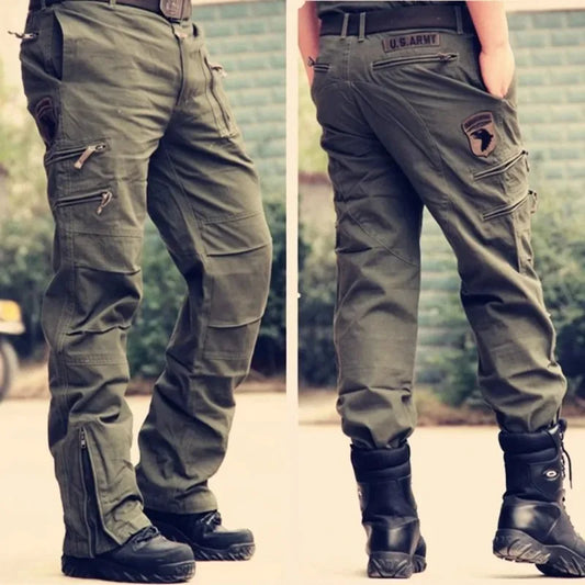 Tactical Cargo Pants 100% Cotton Work Pants Airborne Vintage Air Assault Multi Pockets Joggers Trousers Embroidered Streetwear
