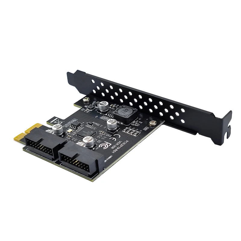 PCI-e to 2 Ports 19Pin USB 3.2 Gen1 5Gbps Riser Card PCIe to Dual Internal 20Pin PCI Express Card Converter Adapter for Computer