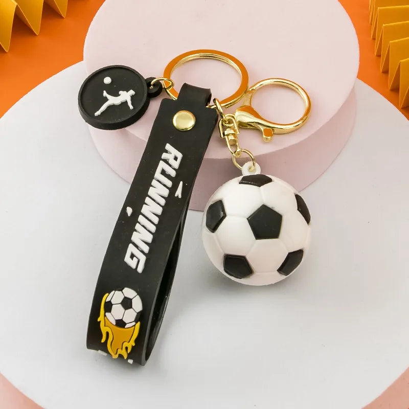 1 piece cartoon football keychain made of PVC material cute sports meeting commemorative gift car backpack pendant wholesale