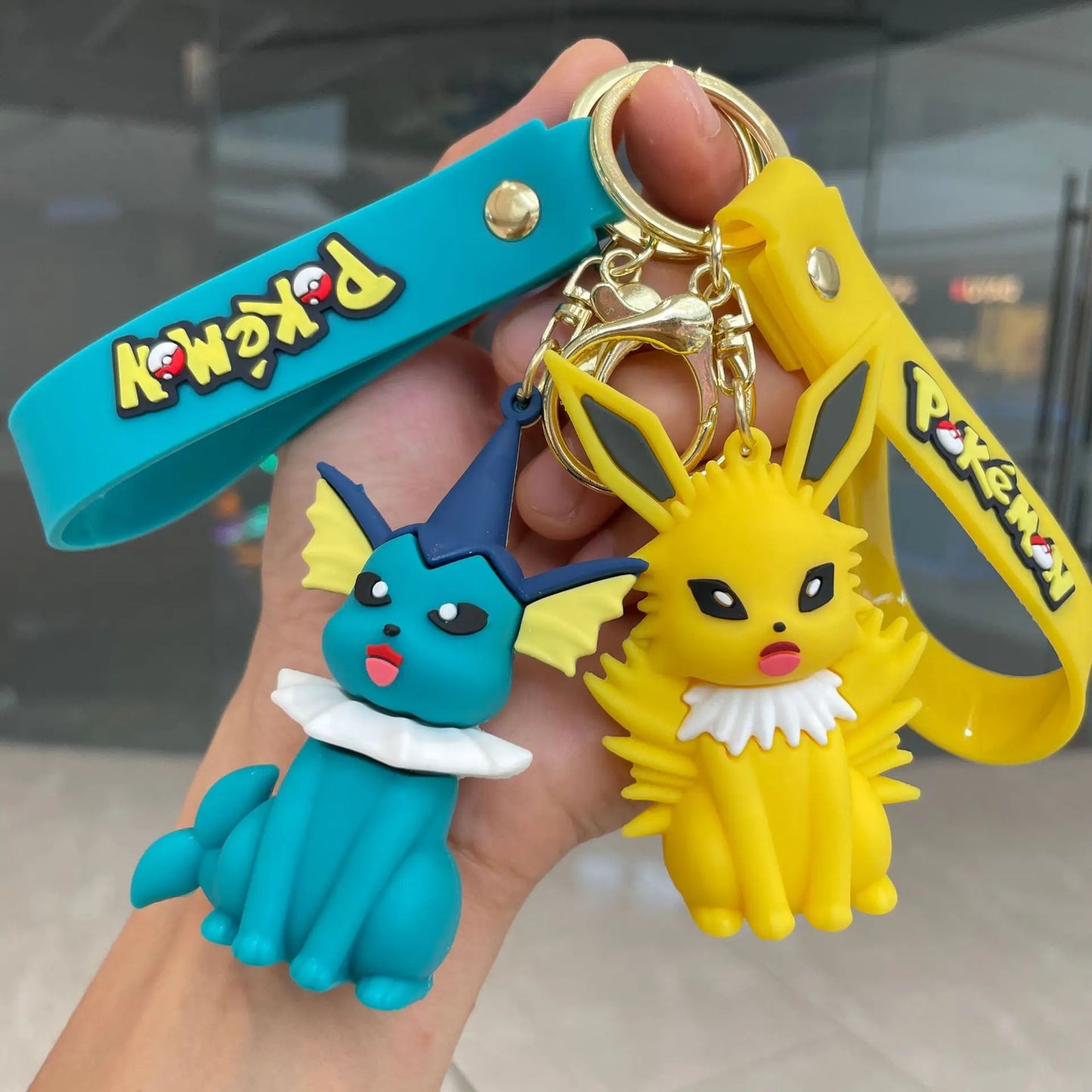 Pokemon Keychain Toys Cute Sylveon Vaporeon Leafeon Espeon Umbreon Kawaii Cartoon Anime PVC Bag Pendant Doll Kids Birthday Gift