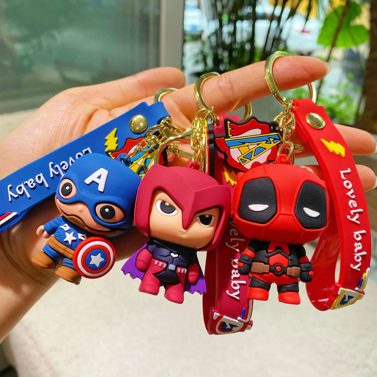Q Version of The Marvel Series Keychain Cartoon Creative Spider-Man Doll Key Ring Schoolbag Car Key Chain Pendant Student Gifts