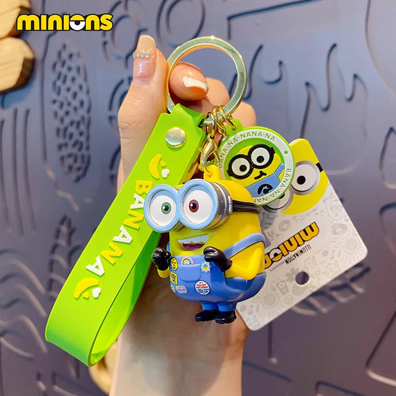 Cute Minion Keychain Cartoon Creative Exquisite Anime Doll Keychain Couple School Bag Pendant Accessories Gift