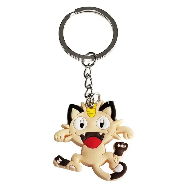 Cartoon Pokemon Pikachu Keychain Silicone Funny Keyring Bag Pendant Couple Car Keyholder Creative Bag Charm Accessories Gift