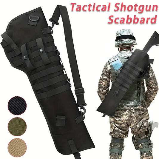 Tactical Rifle Scabbard Padded Shotgun Holster & Open-Top Sling Bag with Adjustable Shoulder Strap for Quick-Draw Carry