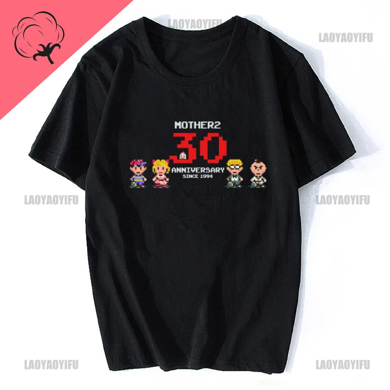 Heroes Man's TShirt Mother Earthbound Game Crewneck Tops Fabric T Shirt Funny Cotton Gift Idea  Fashion Short Sleeve Clothing