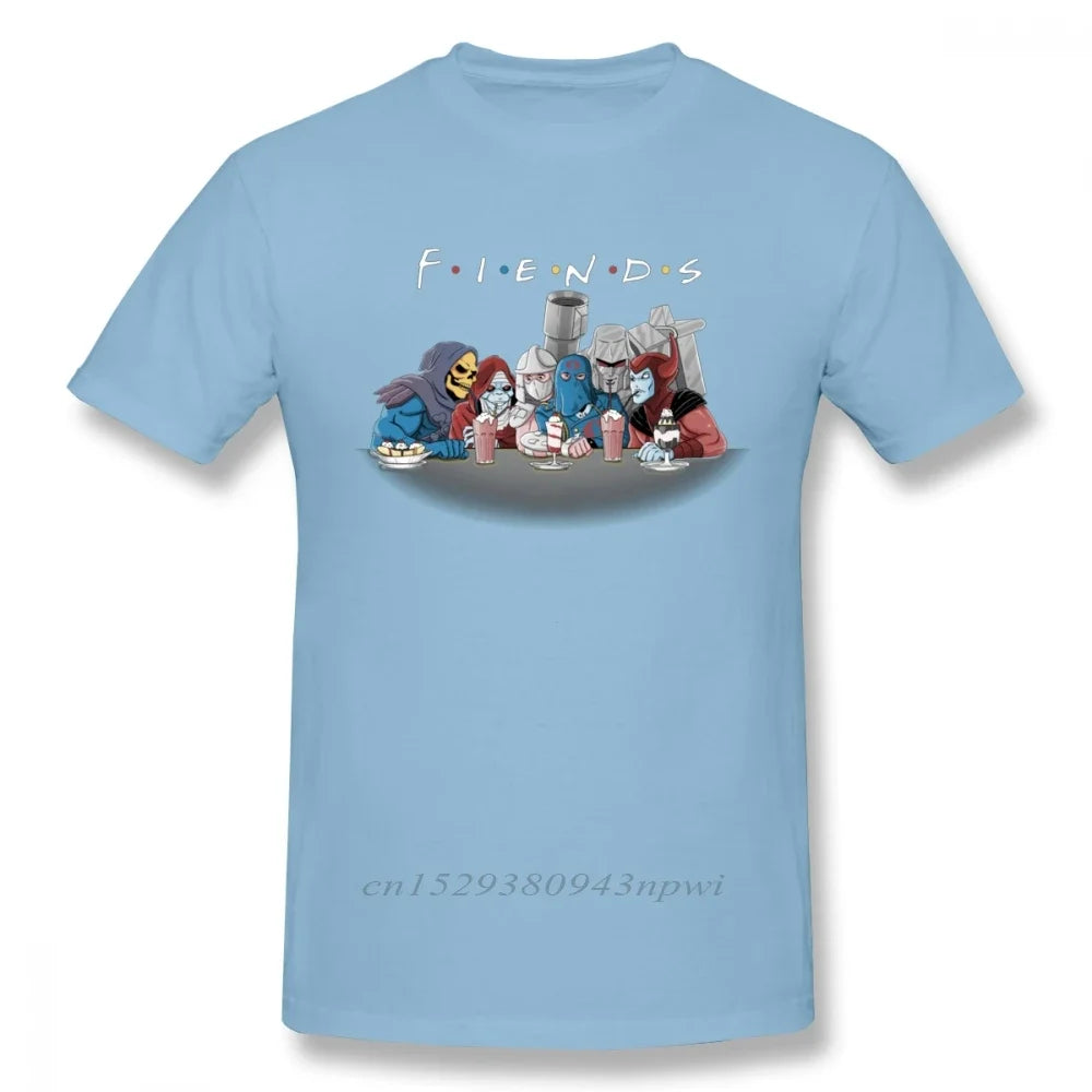 Vintage Cartoon Universe Skeletor Shredder  T Shirt Casual Camiseta Round Neck Funny Friends Homme Tee Shirt