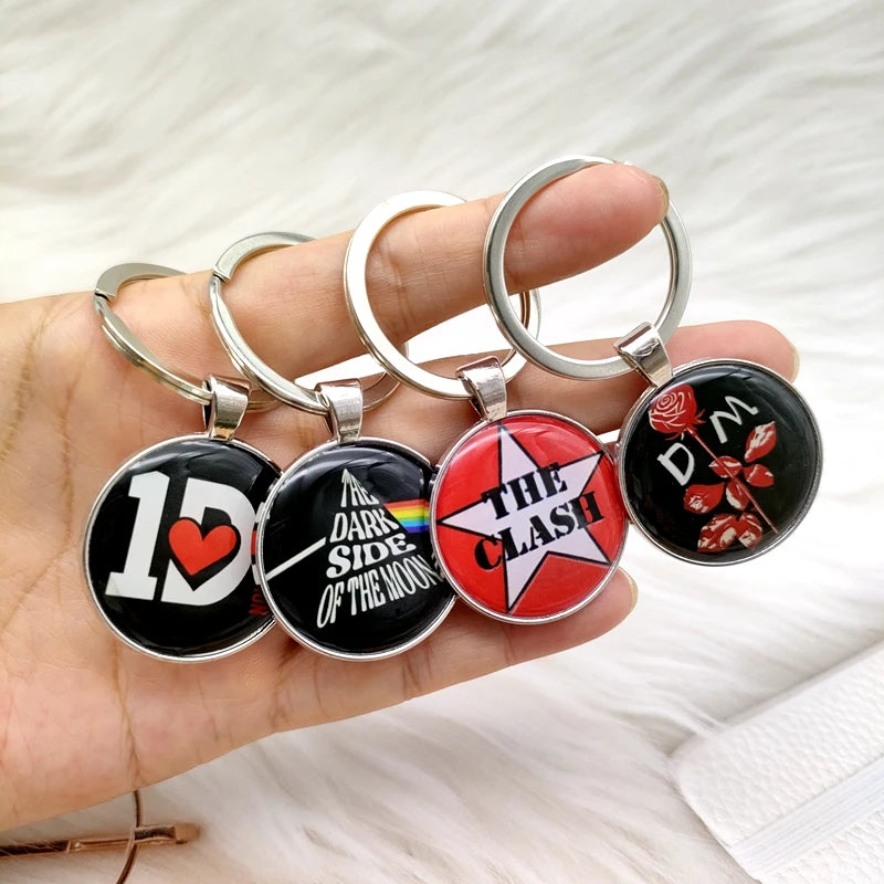Popular Classic Rock Band Alloy Keychain Fashion Music Singer Song Pendant Key Chain Jewelry Wholesale