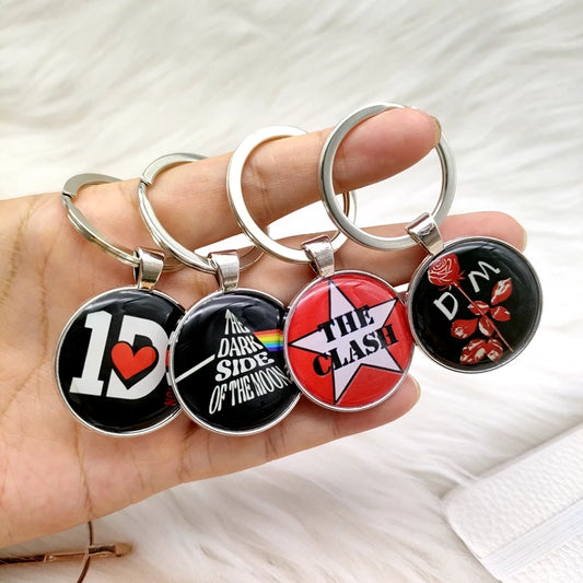 Popular Classic Rock Band Alloy Keychain Fashion Music Singer Song Pendant Key Chain Jewelry Wholesale