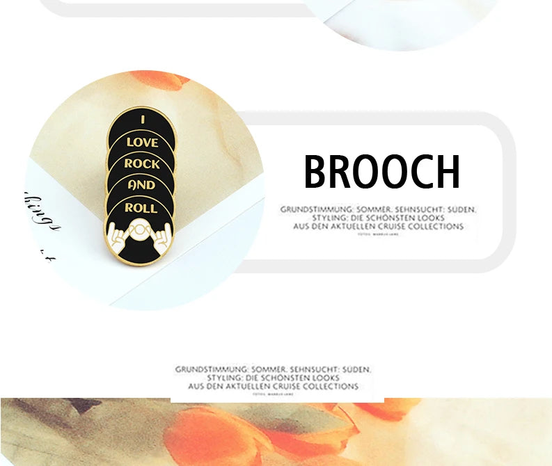 Personality Music Enthusiast Badges Pins MUSIC IS MY LIFE Earphone CD Brooches Kids Backpack Decoration Pins Jewelry Gift Girl