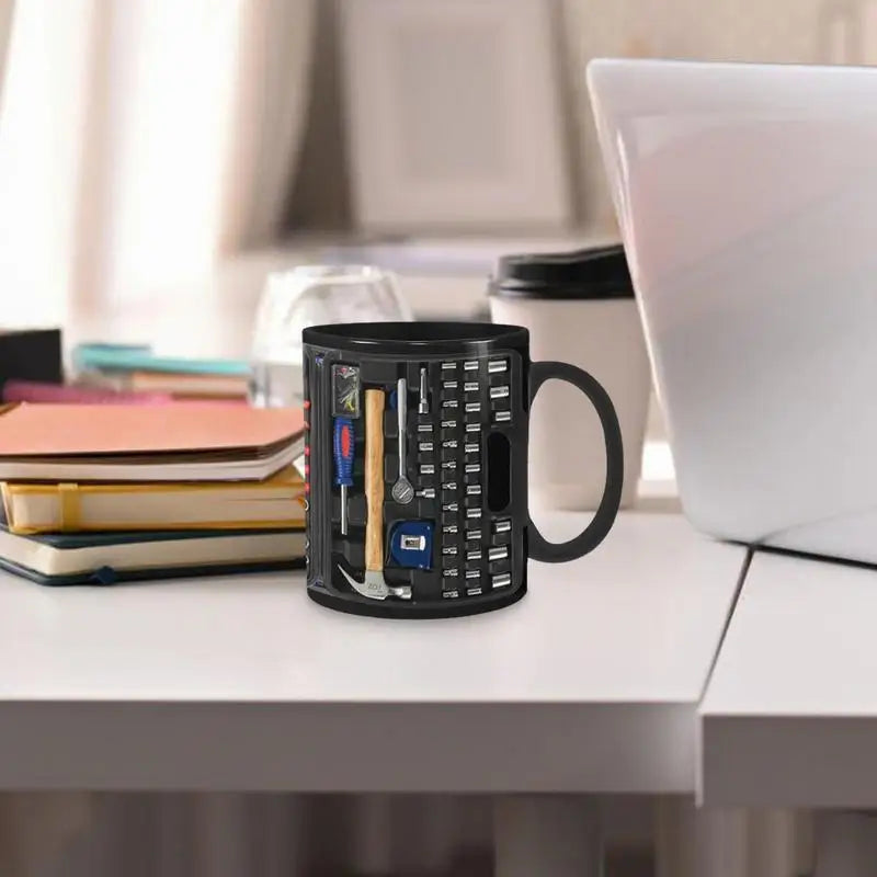 Mechanic Black Mug Black Ceramic Coffee Cup For Mechanics Large Toolbox Coffee Cup Tea Mug For Whiskey Beer Juice Soup Water