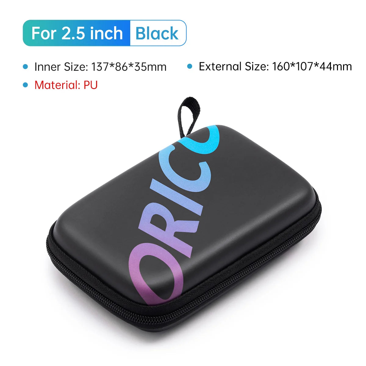 ORICO 2.5'' 3.5'' HDD Case Storage Bag for External Hard Drive Case/ M.2 Hard Disk Case /Earphone/U Disk Large Capacity Storage