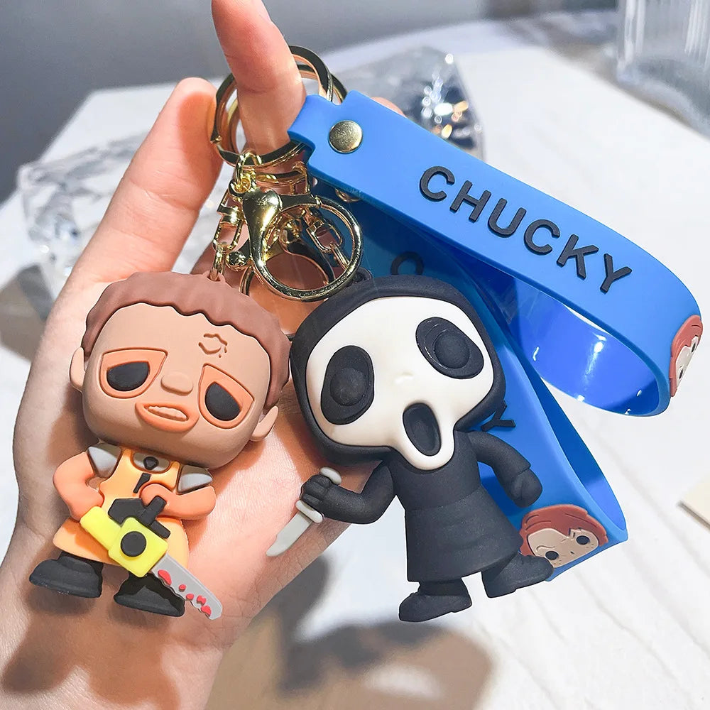 Horror Movie Keychain Cartoon Chucky Doll Pendant Key Chains Bag Car Keyring llaveros Punk Jewelry Gifts New Wholesale
