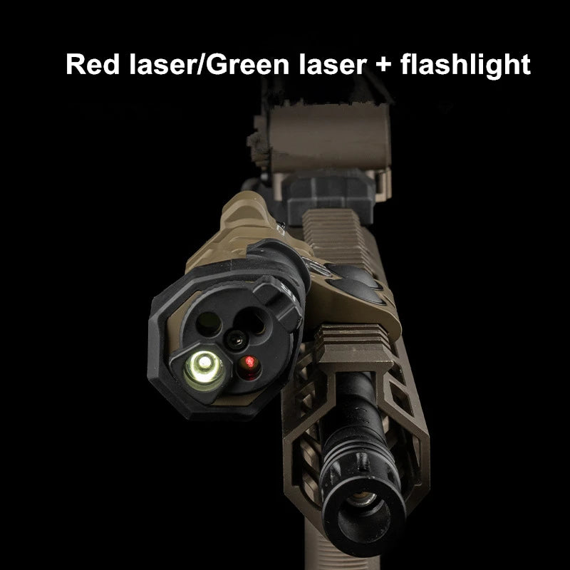 Tactical Flashlight With Red Laser, Airsoft Aiming Hunting Weapon Light IR Illumination with Dual Function Pressure Switch