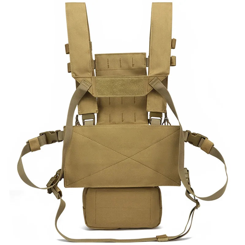 Military Tactical Vest Chest Rig with Adjustable Straps & Large Capacity Pouch for Outdoor Adventure & Tactical Missions