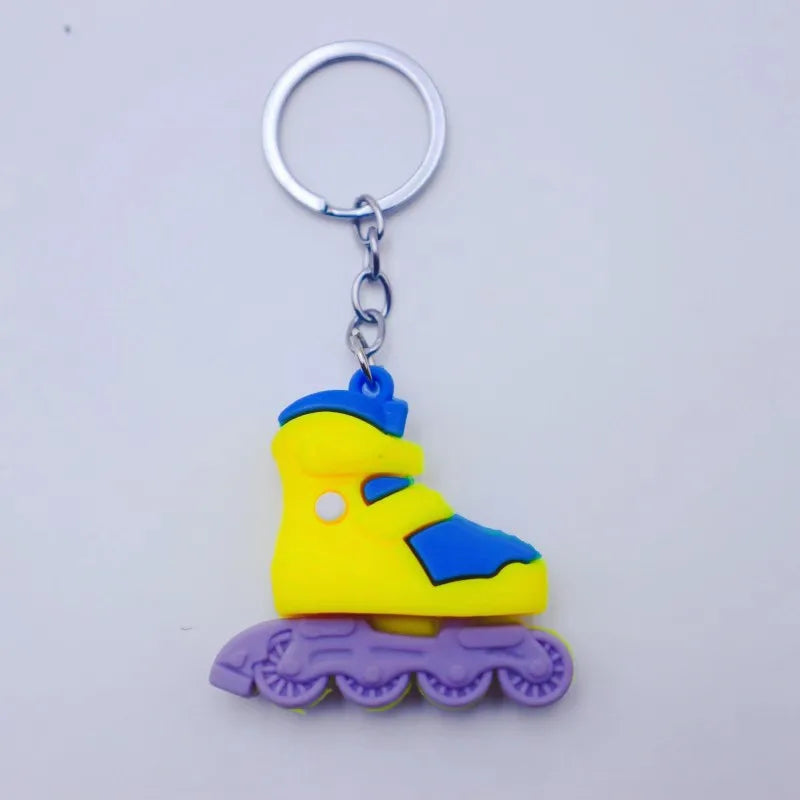PVC Cartoon Roller Skates Shoes Keychain DIY Jewelry Men Boy Grils Souvenir Party Gifts