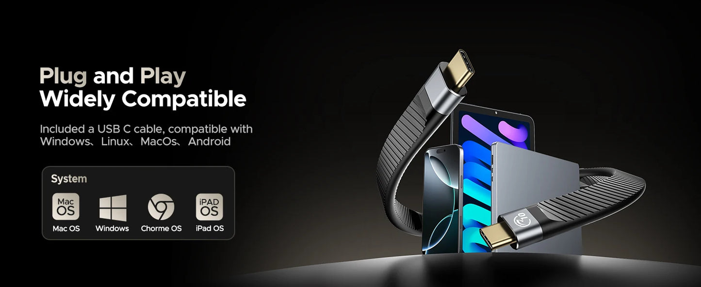 ORICO 1TB Magnetic SSD, PD100W Charging, 4K ProRes HDR, 1000MB/s USB 3.2, Portable External Drive for iPhone 16/15, Laptops