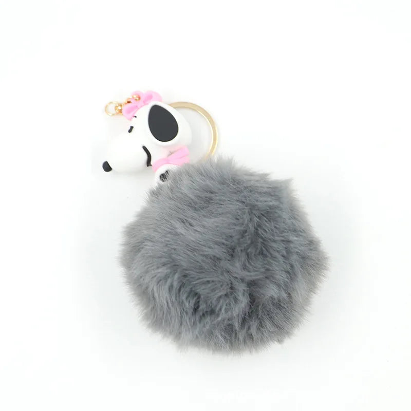 Kawaii Snoopy Keychain PVC Cute Cartoon Doll Keyring Pendant Couple Car Keyholder Creative Bag Charm Accessories Kids Gifts