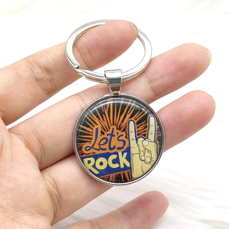 Popular Classic Rock Band Alloy Keychain Fashion Music Singer Song Pendant Key Chain Jewelry Wholesale