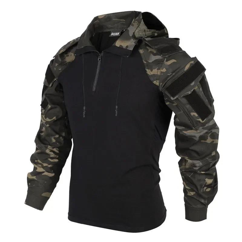 Tactical Shirts Hooded Hunting Uniform Clothing Tatico Tops Airsoft Multicam Camo Fishing Clothes Mens