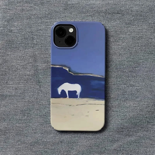 Ins Korean Blue Seaside Horse Phone Case for IPHONE 17 Air 16E 15 PROMAX 14 Plus 13 12 MINI 11 PRO 16Plus XR Acrylic Phone Cover