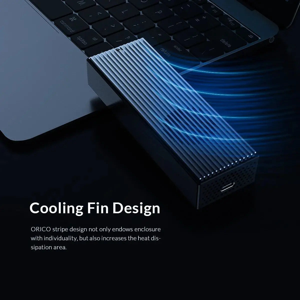 ORICO 20Gbps M.2 NVME SSD Case with Built-in Cooling Fan Type-C M2 NVME SSD Enclosure For M.2 NVME 2230 2242 2260 2280 SSD