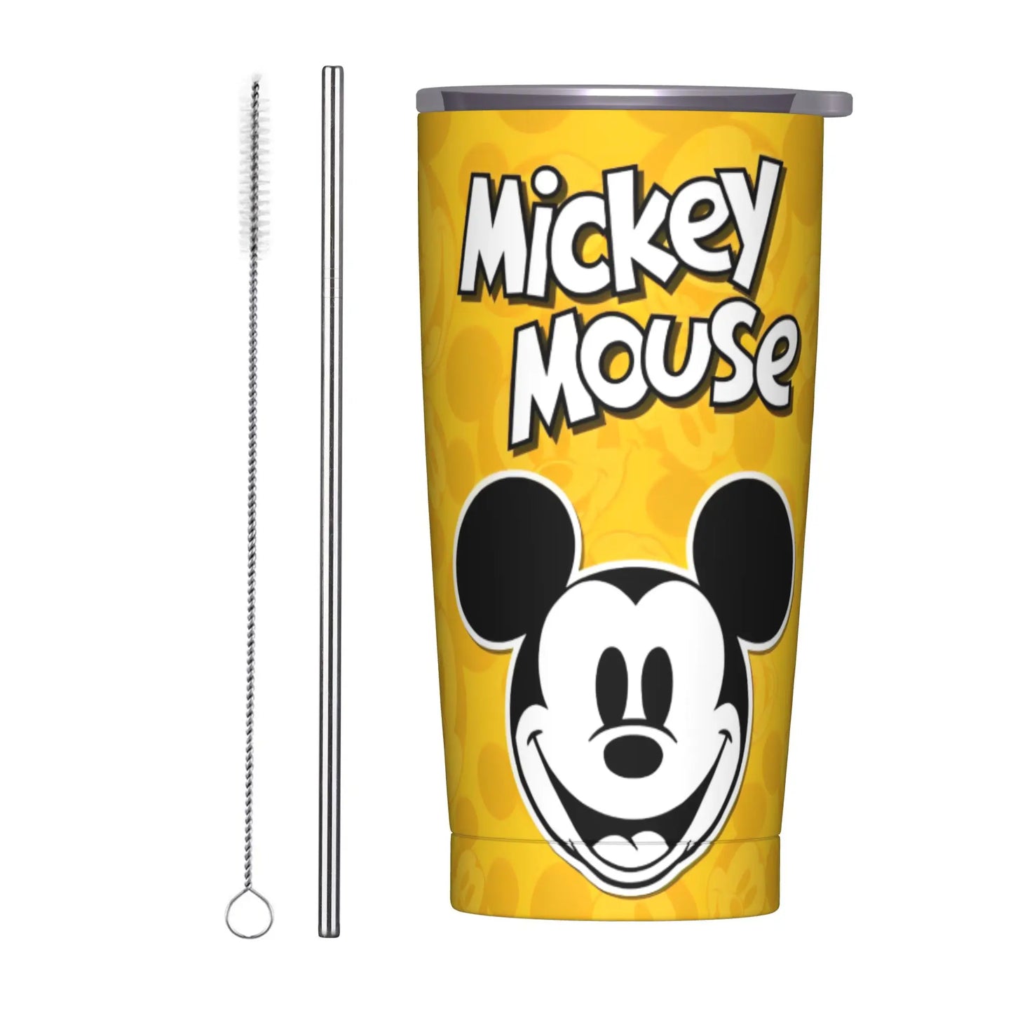 Cartoon Fantasia Mickey Tumbler Vacuum Insulated Magic Wizard Thermal Cup with Lid Straw Office Home Mugs Hot Cold Drink, 20oz