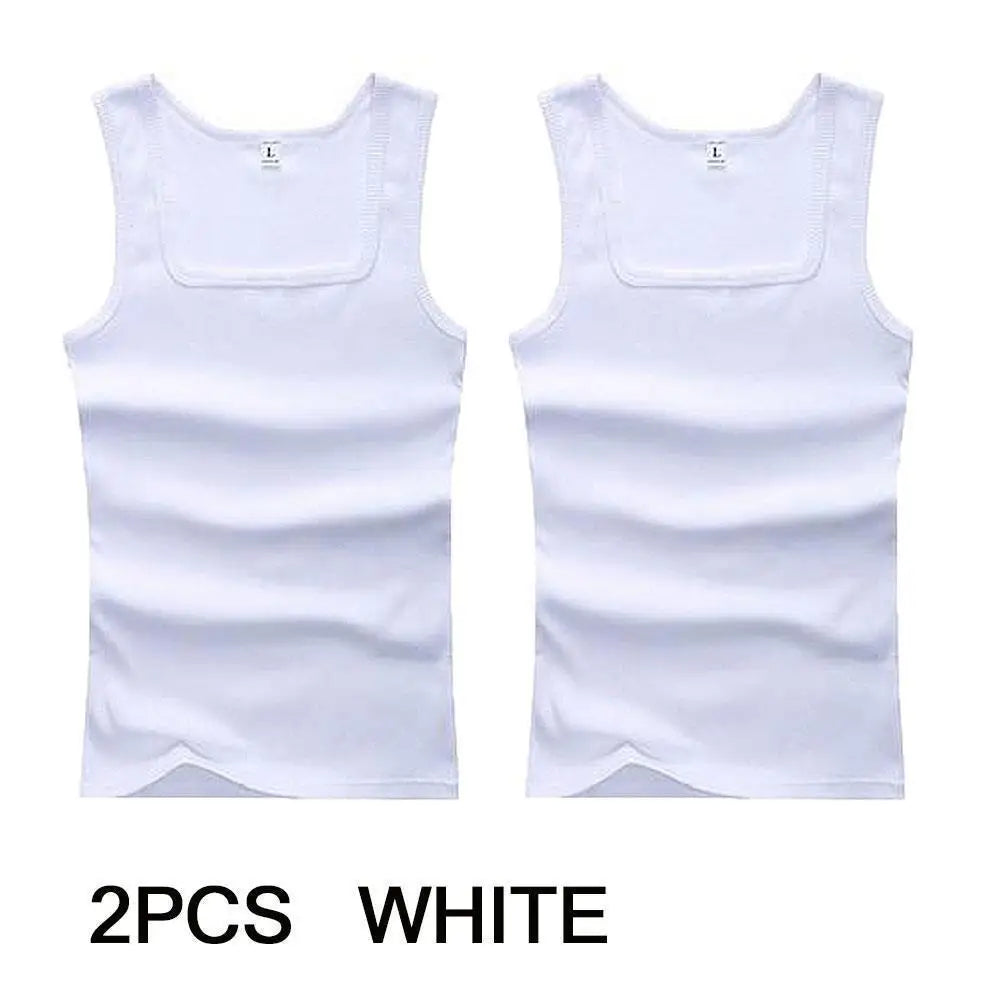 Casual Men Vest Cool Fitness Vest Sleeveless Tops Undershirt Plus Size Men Clothing Tank Tops Summer Black White Gray Vest Male