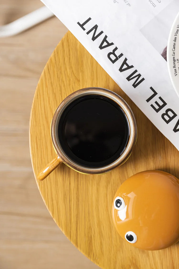 300ML Coffee Mugs Creative Hamburger Shaped Water Cup with Lid Cute and Cute Breakfast Cup Large Capacity Ceramic Hamburger Mug