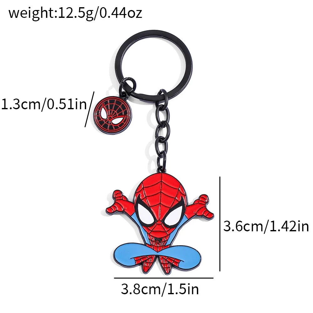 Marvel Spider-Man Keychain for Kids - Cute Cartoon Key Ring Pendant, Creative Superhero Gift for Boys Girls