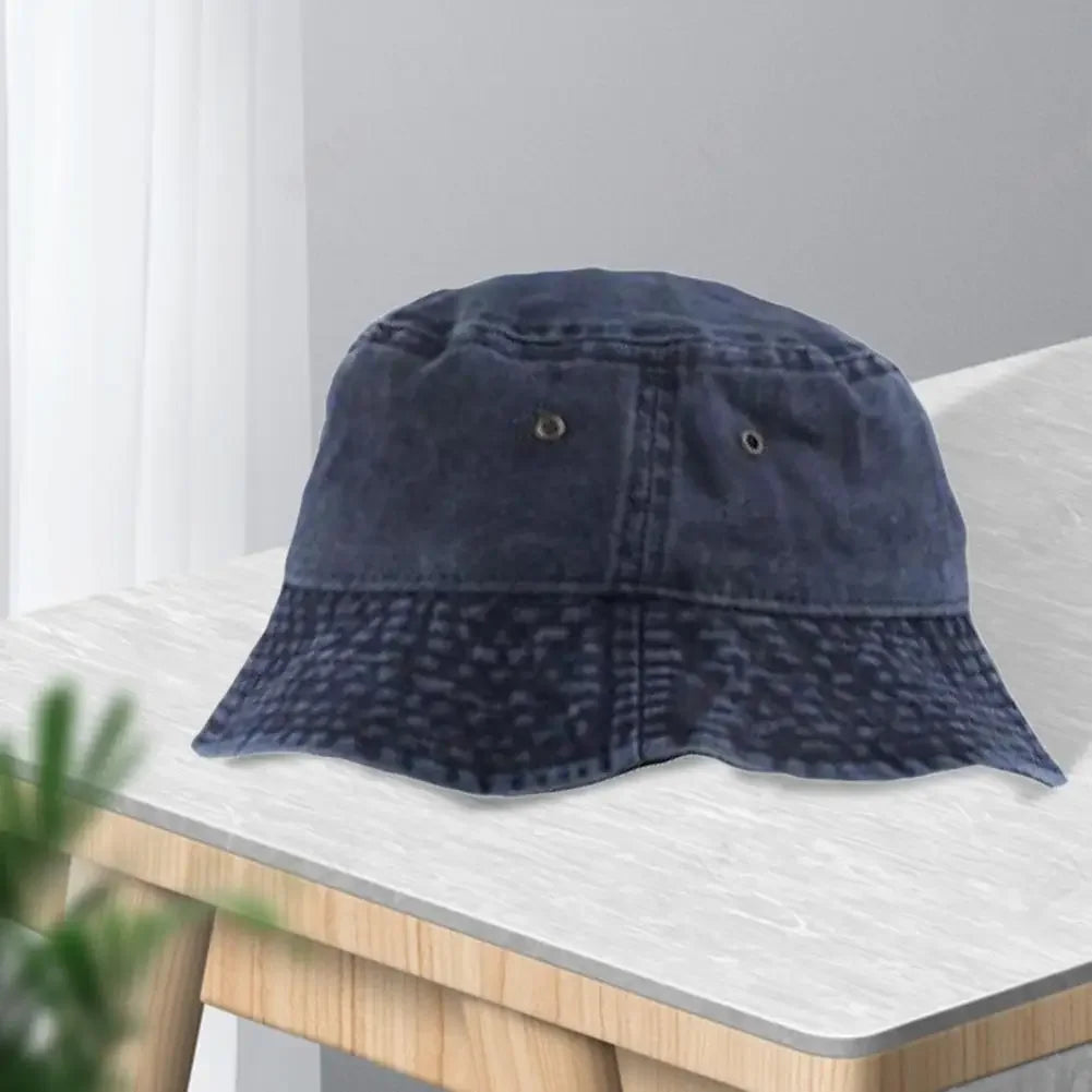 Casual Men Women Hip Hop Fisherman Hat Fishing Cap Washed Denim Fisherman Hat Folding Hip Hop Fisherman Hat for Autumn