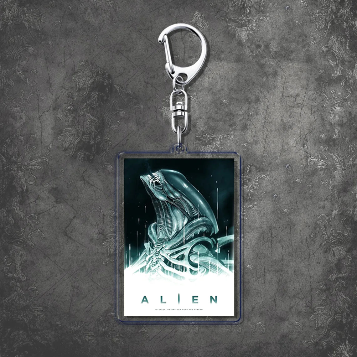 Horror Scary Classic Movie Keychain Key Chain Ring for Bag Xenomorph Sci Fi Keyring Jewelry Gamer Fans Gaming Gift
