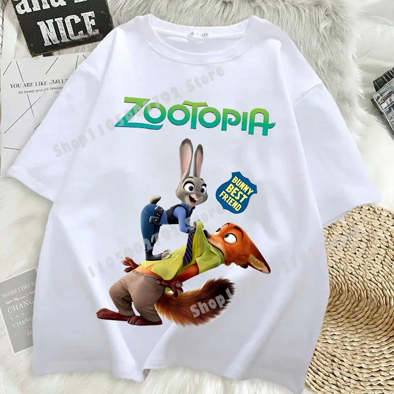 Zootopias Outfit T Shirt for Men Women Tee Judy Nick Movie Oversize Shirts Fashion Loose Cotton Clothing Love Gift for Couple