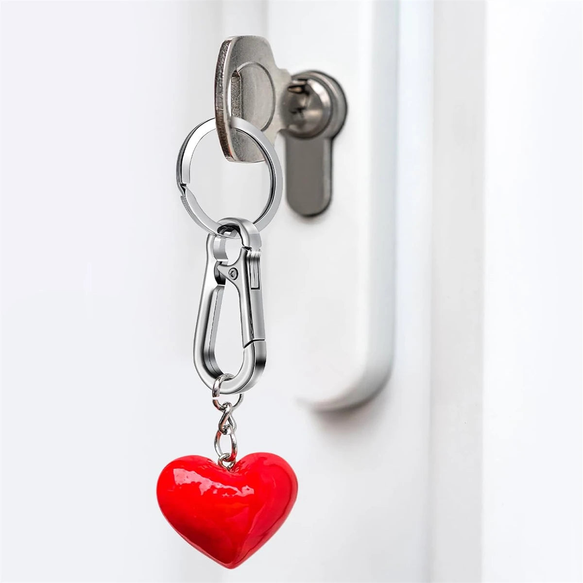 6Pcs Carabiner Clip Keychain Metal Carabiner Shape Key Ring Keyring Key Holder Clips Hook Holder Organizer for Car Keys Finder