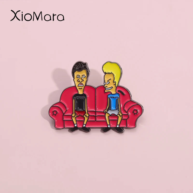 Cartoon Movie Lapel Pin Funny Comedy Animation Badge Enamel Pins For Hats Clothes Backpacks Decoration Accessory Jewelry Gifts